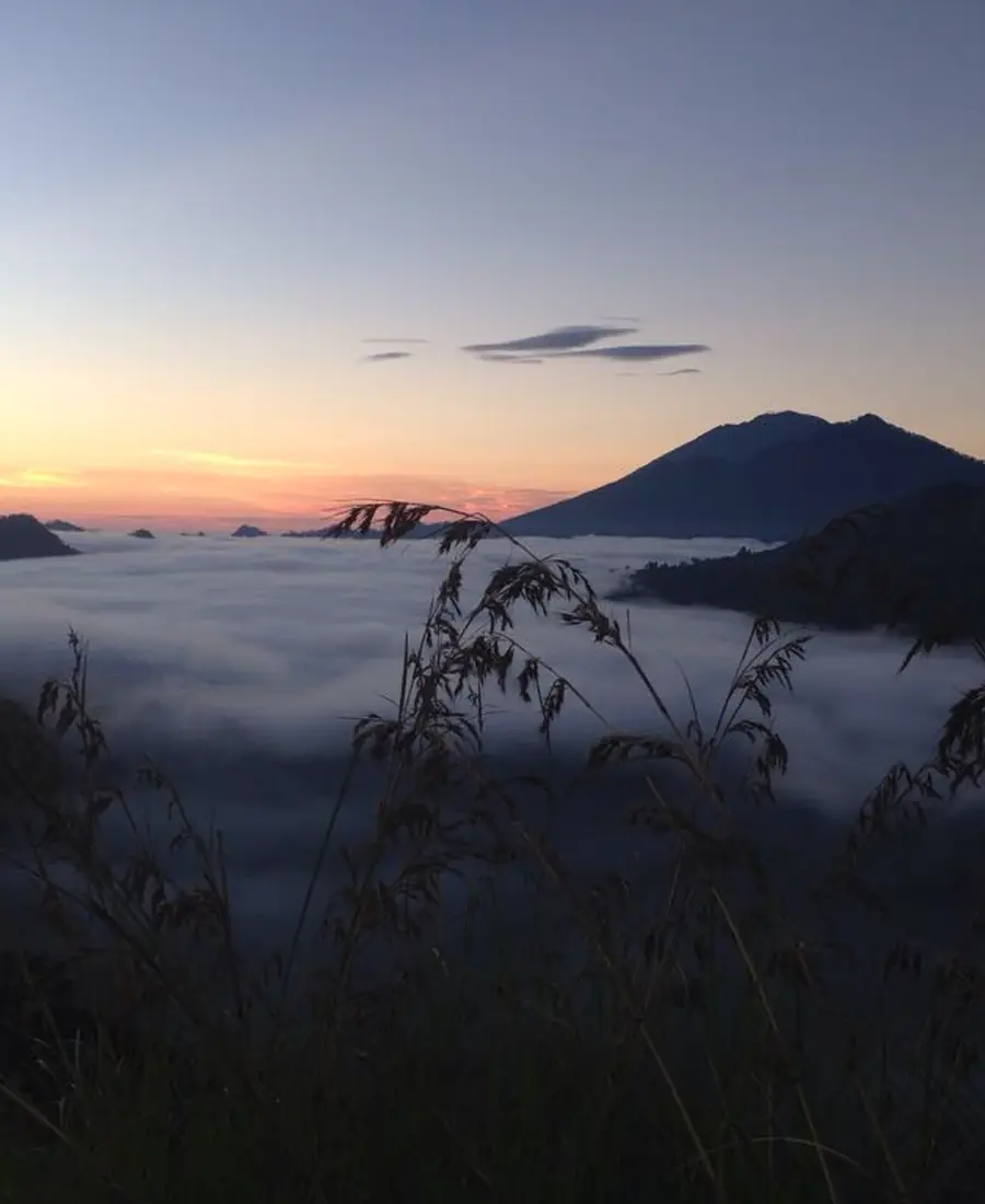 Sunrise over the clouds at Pinggan, Kintamani